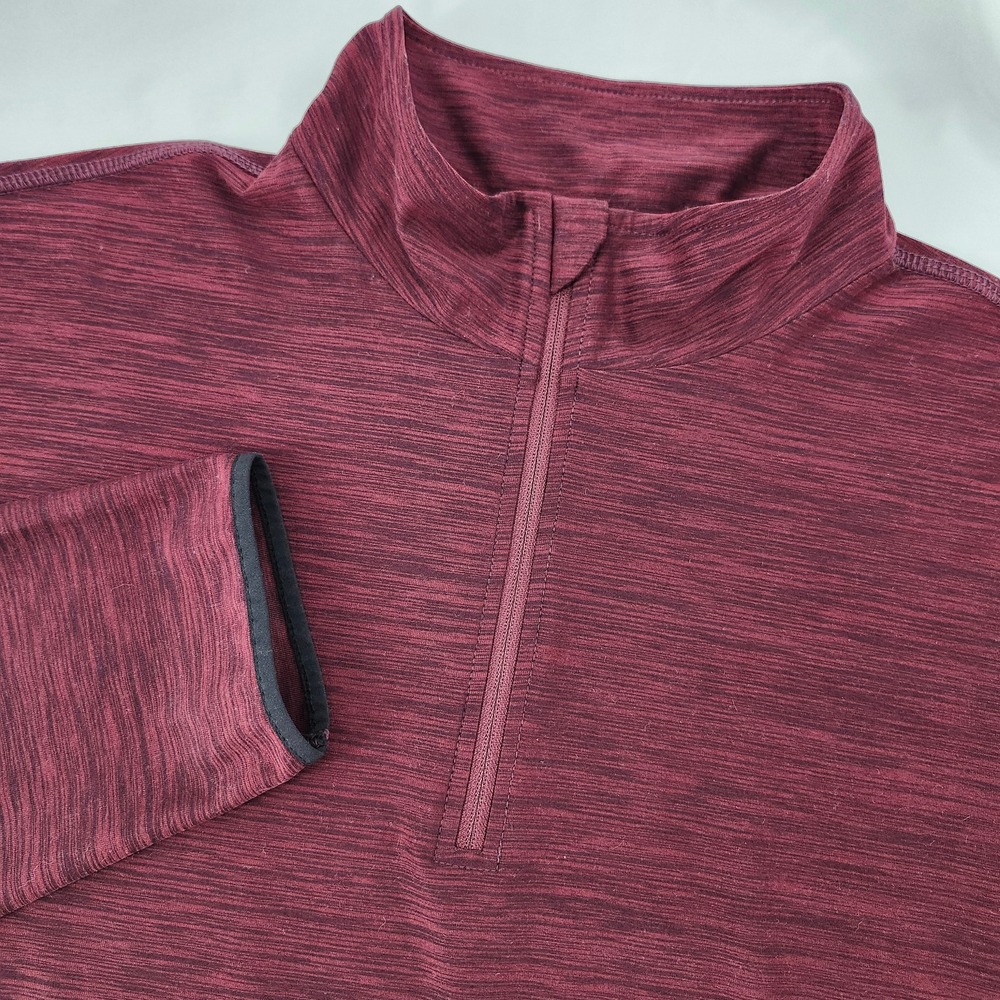 GapFit Mens Active Quarter Zip Pullover Size XL Burgundy Heather Performance